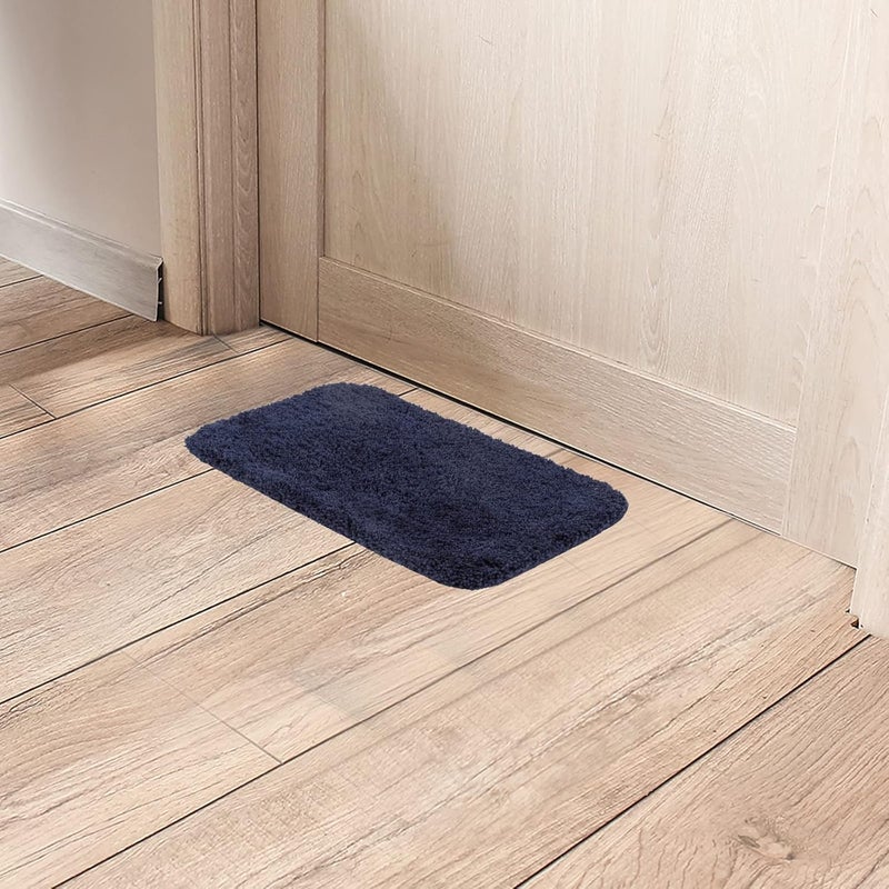Black gold The Finer Touch Black Gold Ocean Cotton Stain and Fade Resistant Super Absorbent Heavy Duty Entrance Rug Shoes Scraper Indoor OutdoorBathroom Anti Slip Mat 40x60 CmBlue Pak of 2 - Image 2