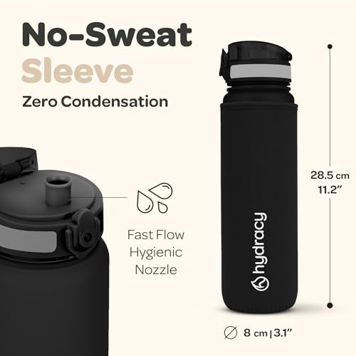 Hydracy Water Bottle with Time Marker -Large 32 oz BPA Free Water Bottle & No Sweat Sleeve -Leak Proof Gym Bottle with Fruit Infuser Strainer & Times to Drink -Ideal for Fitness Sports & Outdoors - Image 5
