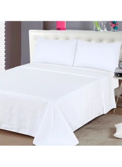 Generic 2-Piece Single Bed Sheet Set: Classic White Elegance  - Image 2