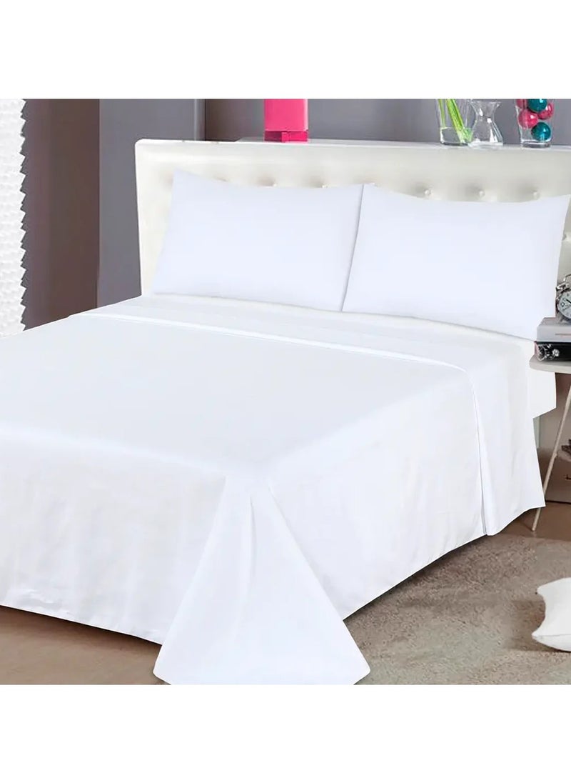 Generic 2-Piece Single Bed Sheet Set: Classic White Elegance  - Image 2