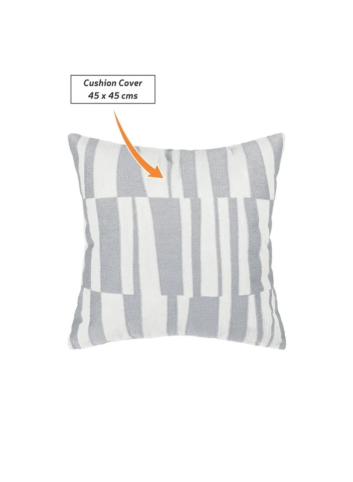 Donetella Decorative Embroidered Cushion Cover Grey 45x45Cm (Without Filler)