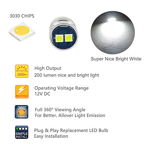 WLJH T10 Led Interior Lights Car Gauge Dashboard Dash Light Instrument Cluster Panel w5w 2825 194 Led Bulb Twist Socket Pc195 Pc194 Pc168 Super Bright 12V (White,Pack Of 6) - Image 4
