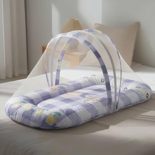 StarAndDaisy 3 in 1 Baby Nest Mosquito net for Sleeping - Newborn, Mosquito net for Baby/Soft and Comfortable Bed, Washable Cotton Design for 0-12 Months Baby (Bunny Print) - Image 1