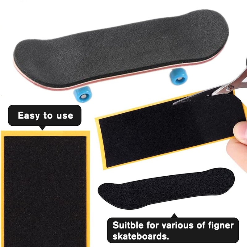 WINDIR 24Pcs Foam Grip Tape +1 Finger Pant for Fingerboards, 38 * 110mm Professional Black Wooden MiNi Skateboards (24+1) - Image 4