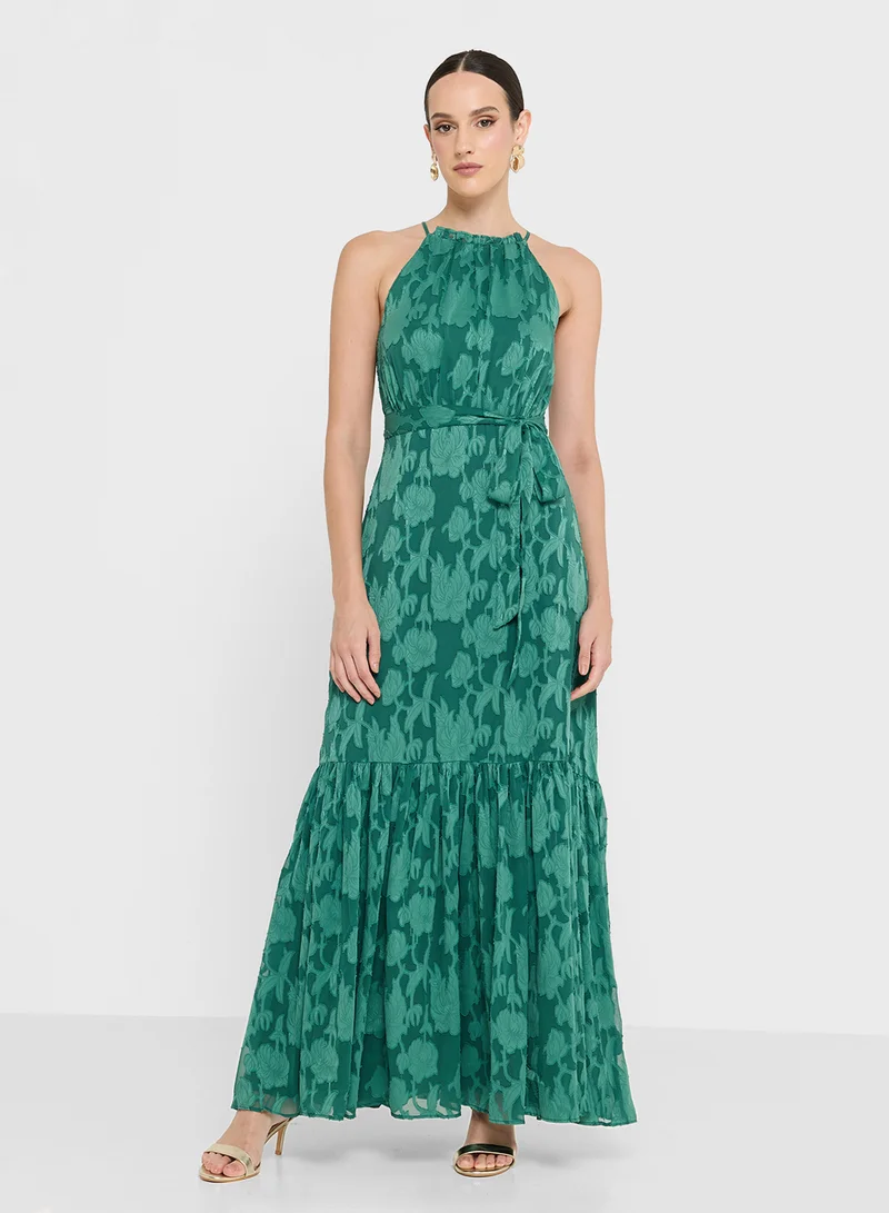 Anaya With Love Halter Neck Belted Sleeveless Maxi Dress