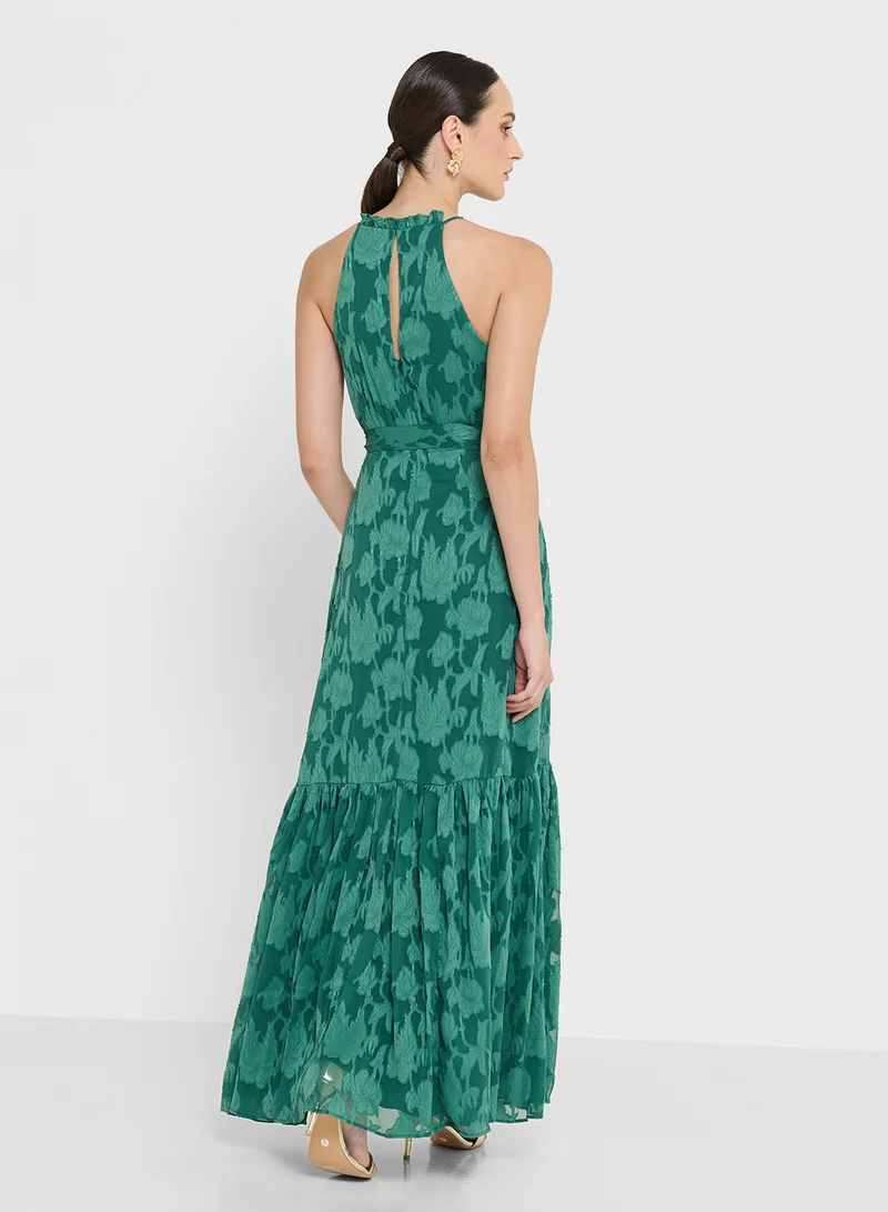 Anaya With Love Halter Neck Belted Sleeveless Maxi Dress