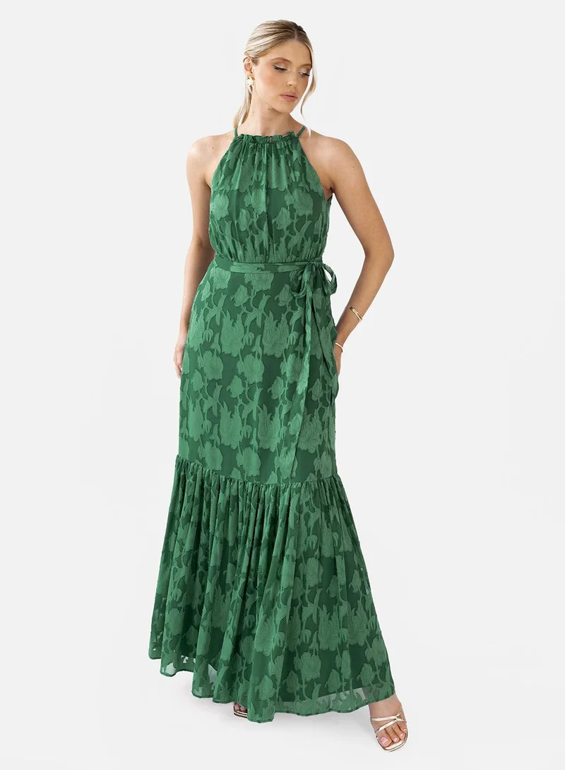 Anaya With Love Halter Neck Belted Sleeveless Maxi Dress