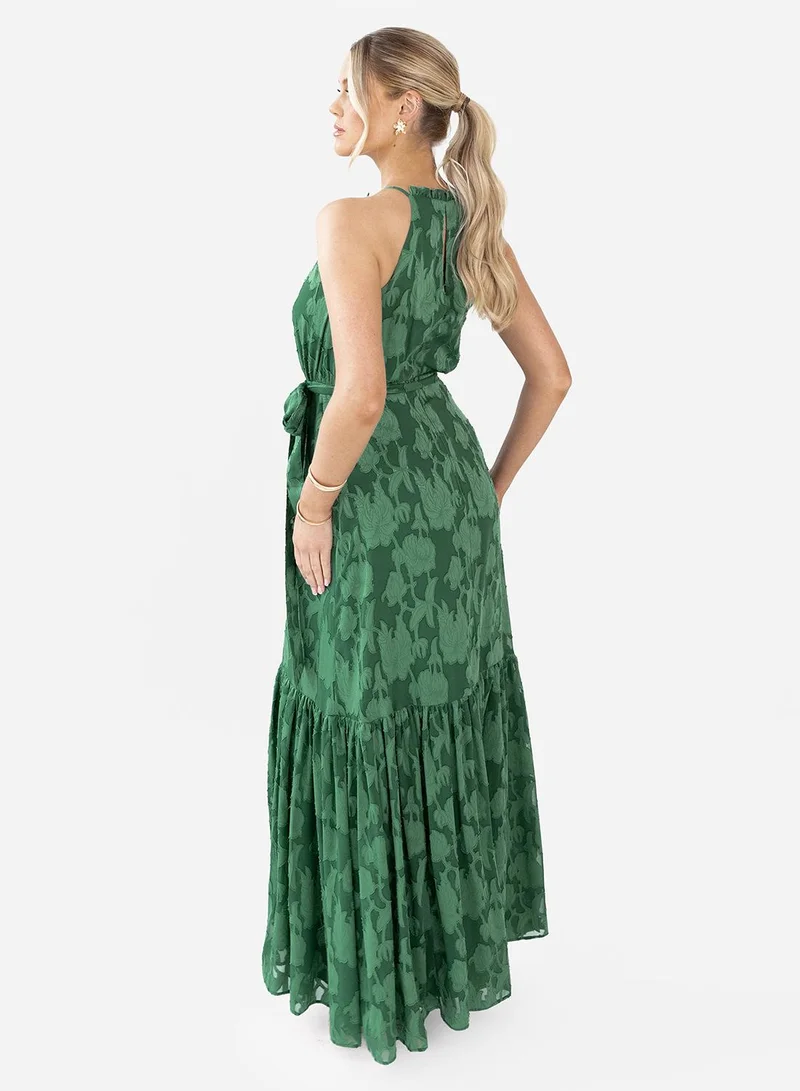 Anaya With Love Halter Neck Belted Sleeveless Maxi Dress