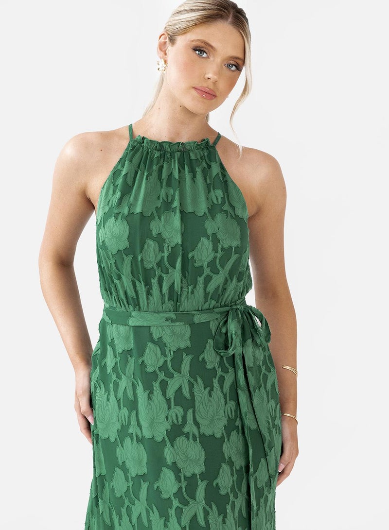 Anaya With Love Halter Neck Belted Sleeveless Maxi Dress - Image 3