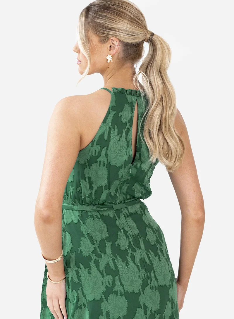 Anaya With Love Halter Neck Belted Sleeveless Maxi Dress