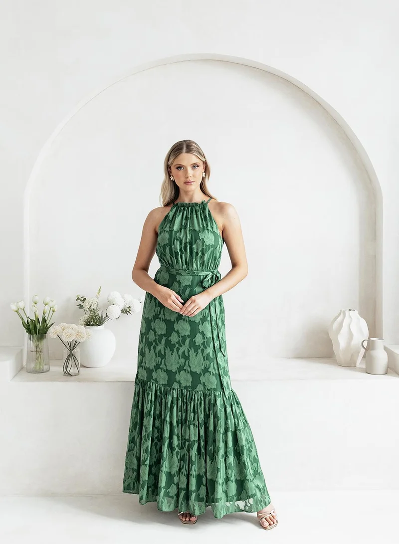 Anaya With Love Halter Neck Belted Sleeveless Maxi Dress