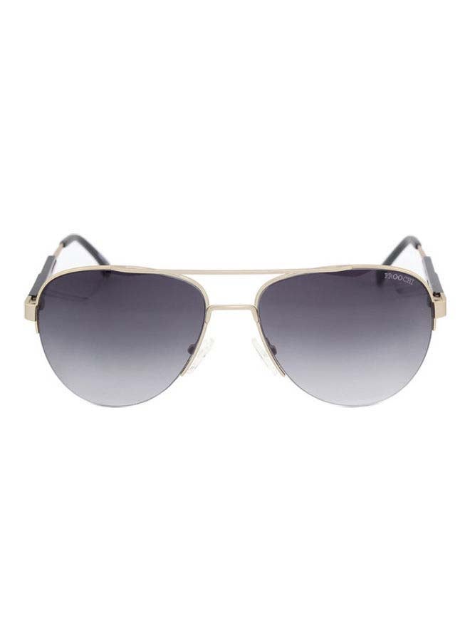 PROOCHI Men Full Rim Polarized Aviator Shape Sunglasses - Lens Size: 59 mm - Gold / Black - Image 2