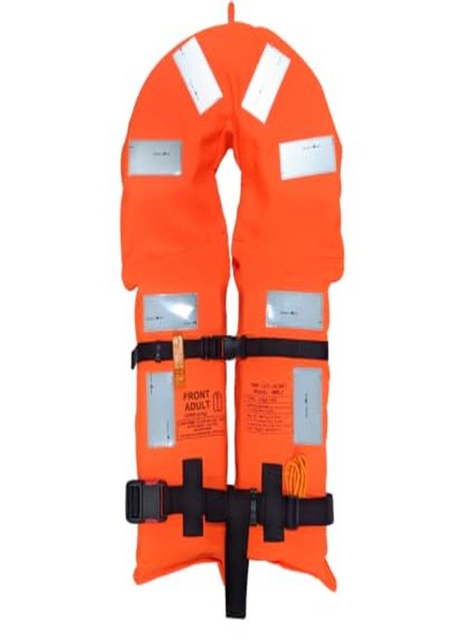 mm techno plast llp FISHER MEN Adult Life Jacket for Swimming, Boating, Rafting, Drifting, Safety Vest with Quick Lock Buckle, Adjustable Straps, Up to 140Kg Capacity, Durable Polyester Nylon Fabric, Safety Gear - Orange - Image 1