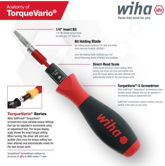 Wiha 28552 TorqueVarioS Handle Newton Meter Scale 08 20Nm - Image 3