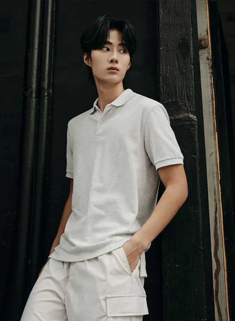 جيوردانو قميص بولو رجالي قطن بيكيه بأكمام قصيرة مجموعة كوريا