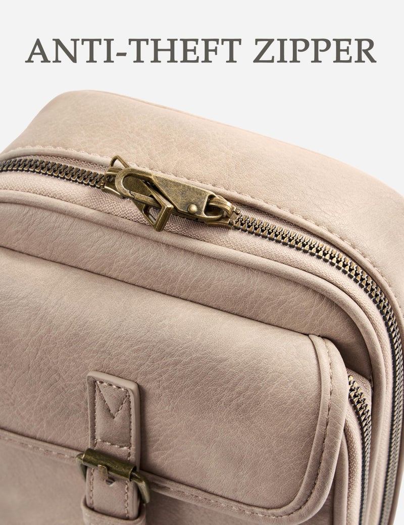 Yarnic Crossbody Bag for Women Men, Vegan Leather Anti-Theft Messenger Shoulder Bag, Vintage Cross Body Purse with Card Slots - Image 5