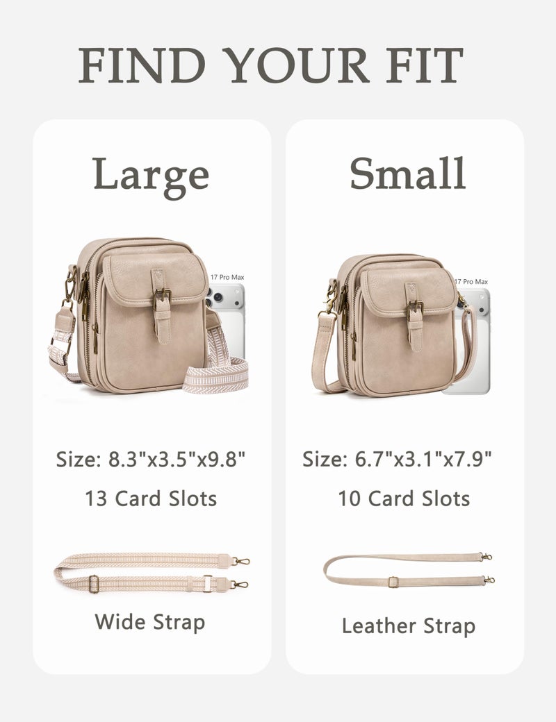 Yarnic Crossbody Bag for Women Men, Vegan Leather Anti-Theft Messenger Shoulder Bag, Vintage Cross Body Purse with Card Slots - Image 3