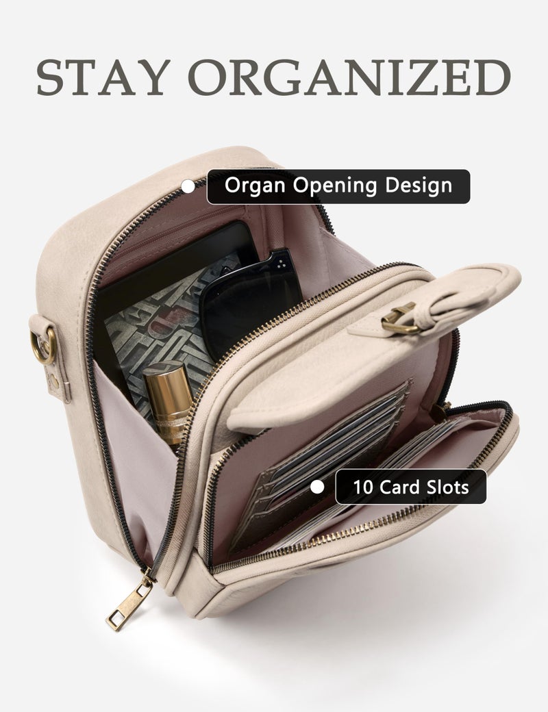 Yarnic Crossbody Bag for Women Men, Vegan Leather Anti-Theft Messenger Shoulder Bag, Vintage Cross Body Purse with Card Slots - Image 4