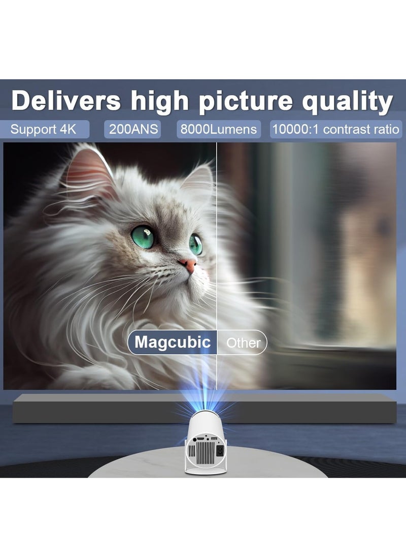 Generic - 4K Smart Portable Projector with Built-In Speakers, Screen Mirroring, and Advanced Connectivity Features for HD Home Cinema Experience - Image 1