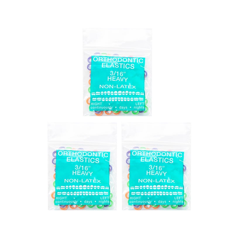 JMU Orthodontic Elastics 316 Heavy 300 Pack Neon Orthodontic Rubber Bands Latex Free Intraoral Elastic Bands Made in USA - Image 3