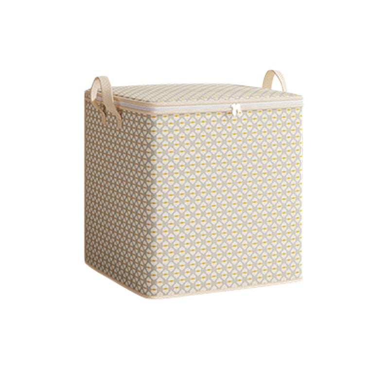 110L Yellow Storage Box Foldable Heavy Duty Blanket Organizer with Reinforced Handles - Image 2