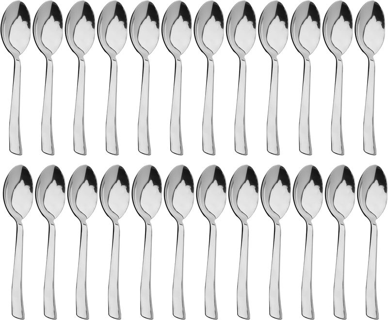 Parage 24 Pieces Stainless Steel Spoons Set, Dinner Spoon Length 16cm, Food Grade Silverware for Home & Kitchen- Mirror Polished, 24 Silver Spoons - Image 2