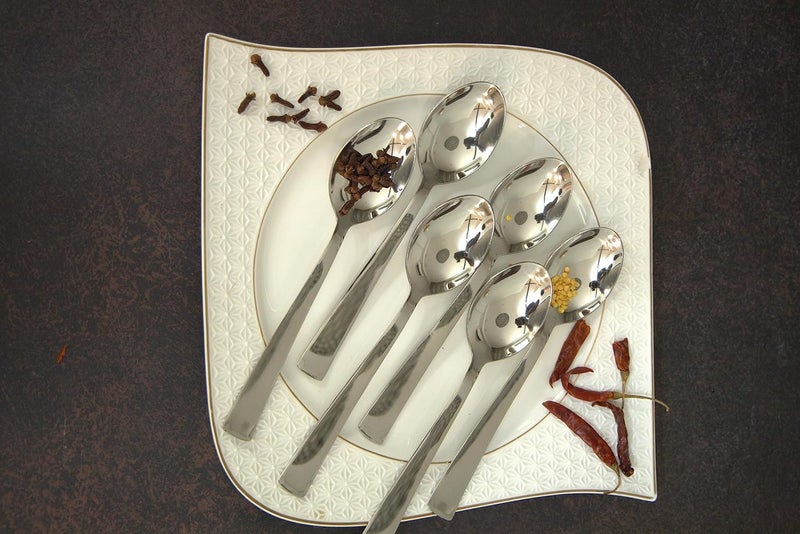 Parage 24 Pieces Stainless Steel Spoons Set, Dinner Spoon Length 16cm, Food Grade Silverware for Home & Kitchen- Mirror Polished, 24 Silver Spoons - Image 4