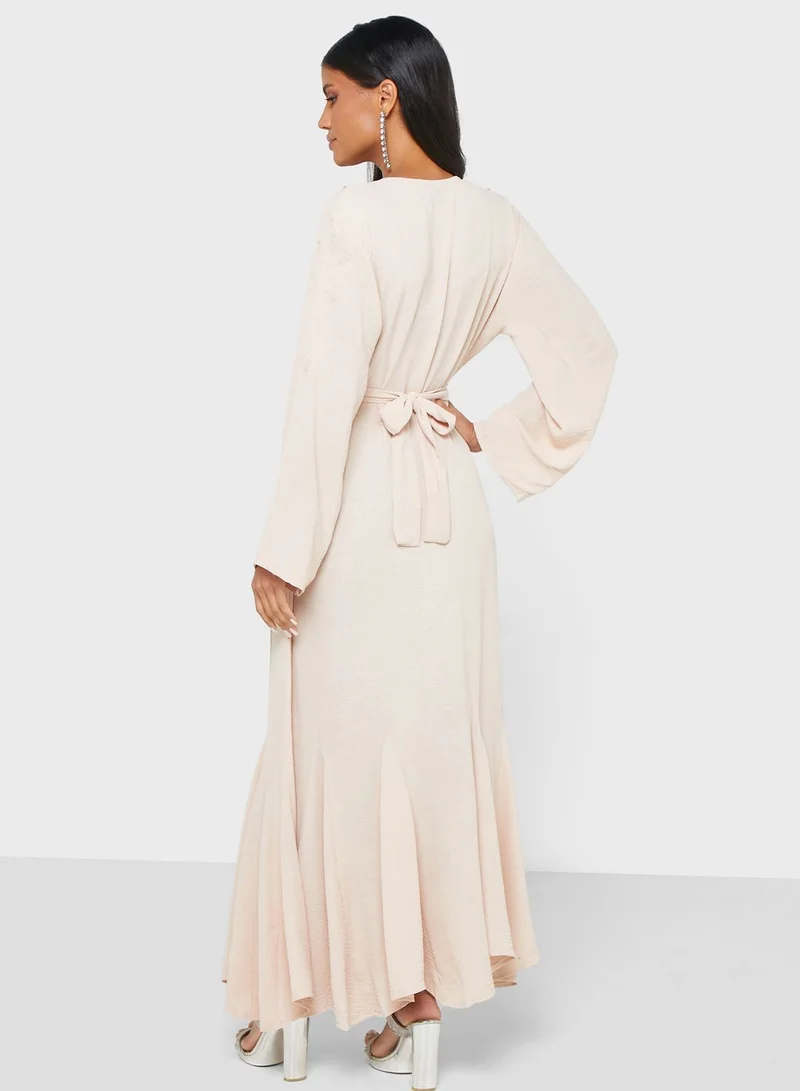 hayas closet Embellished Belted Jalabiya
