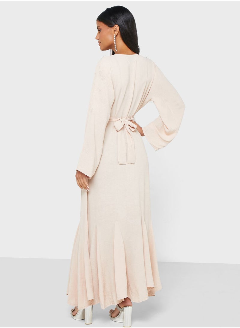 hayas closet - Embellished Belted Jalabiya - Image 1