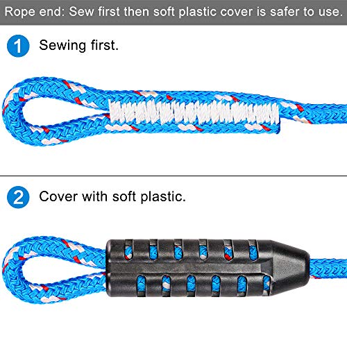 Dolibest Non-Slip Gymnastics Rings Kids Monkey Bars Swing Trapeze Bar with Adjustable Straps (41.7inch) Home Fitness Full Body Workout Ninja Warrior Obstacle Course Blue (2Pack - Image 4