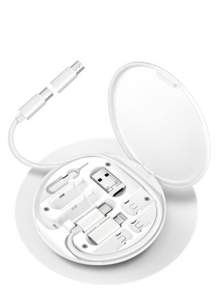 HESIMING USB C to Lightning Adapter Kit,Multi Charging Cable Case Convertor USB C to Type C/iOS Device/Micro Adapter Travel Data Cable Set Contains Card Storage，Phone Holder, Tray Eject Pin(White) - pzsku/Z9EF6ED47B0BCE371D18AZ/45/1749022272/41806018-0952-4891-88cf-e5bb2a18d445