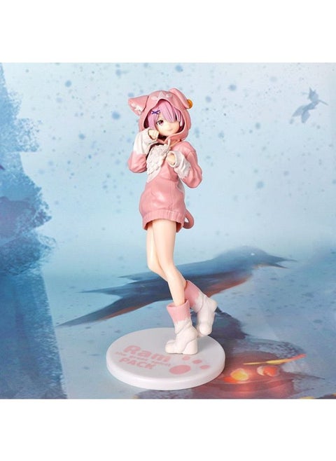 Re's Life In A World From Scratch Rem's Hand-held Cat Ear Maid Second-dimensional Rem Animation Decoration Moulds-Color:Lampack Outfit, Different Colors 20cm (boxed)