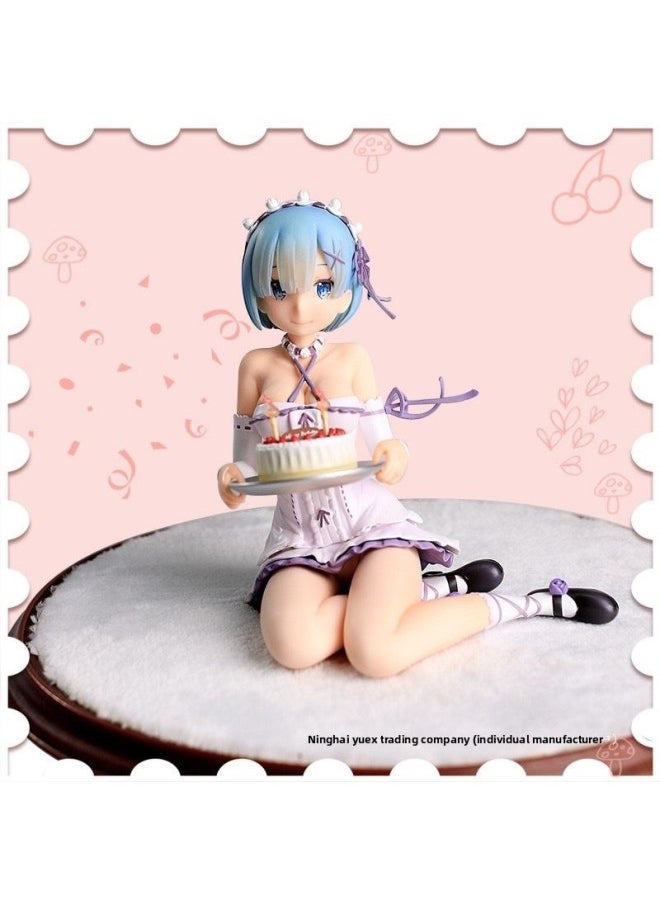 null - Re's Life In A World From Scratch Rem's Hand-held Cat Ear Maid Second-dimensional Rem Animation Decoration Moulds-Color:Lampack Outfit, Different Colors 20cm (boxed) - Image 1