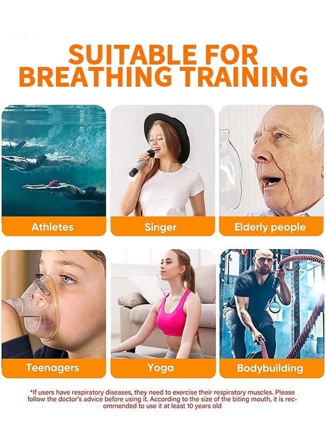 Lung Exerciser Expander Device,Breathing Exercise Device for Lungs,silica gel Deep Breathing Exercise Trainer, Increase Lung Capacity, Improve Sleep
