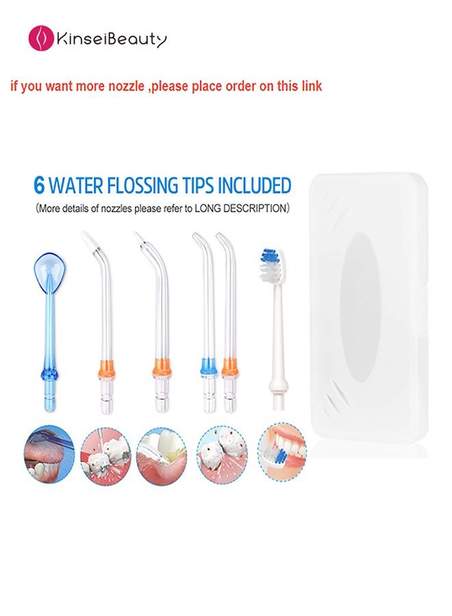 KinseiBeauty Portable Waterproof Cordless Dental Water Flosser IPX7 White 300ml  - Image 2