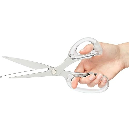 OfficeGoods 9” Stainless Steel Acrylic Scissors for Office and Home - Aesthetic and Sharp All Purpose Scissors, Perfect for Sewing, Arts and Crafts - Silver - Image 1