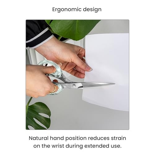 OfficeGoods 9” Stainless Steel Acrylic Scissors for Office and Home - Aesthetic and Sharp All Purpose Scissors, Perfect for Sewing, Arts and Crafts - Silver - Image 3