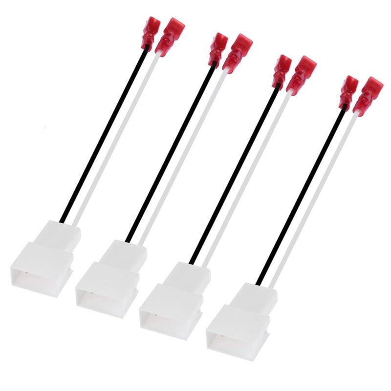 MAGIC MOTO 4 Pack 72-8104 Speakers Harness Adapter for Toyota Subaru Mitsubishi Speaker Wire Connectors Plug with Rav4 Tacoma Tundra Camry Corolla 4Runner Sequoia Scion Wiring, White - Image 1