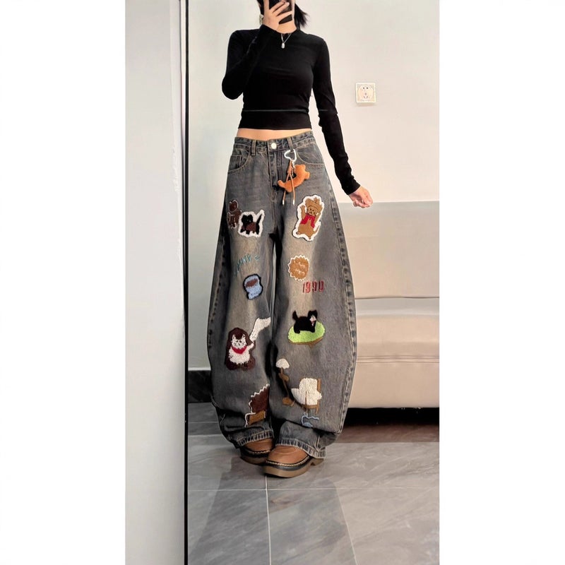 Unisex Classic Denim Jeans Loose Fit Daily Outdoor Wear - Image 4