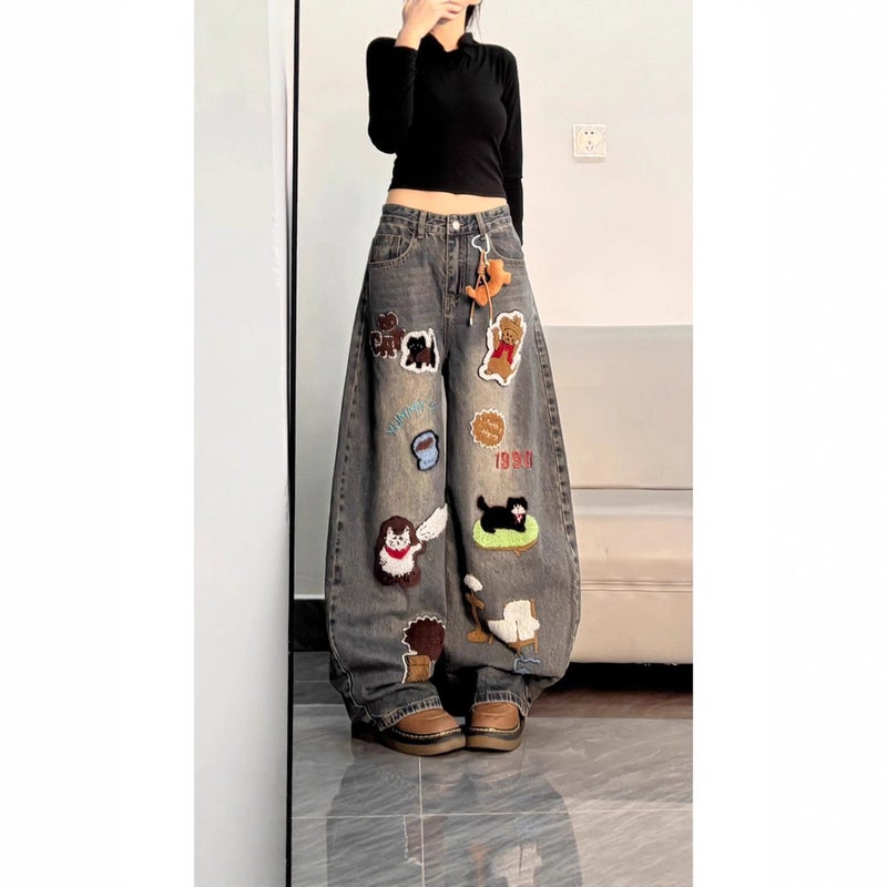 Unisex Classic Denim Jeans Loose Fit Daily Outdoor Wear - Image 5