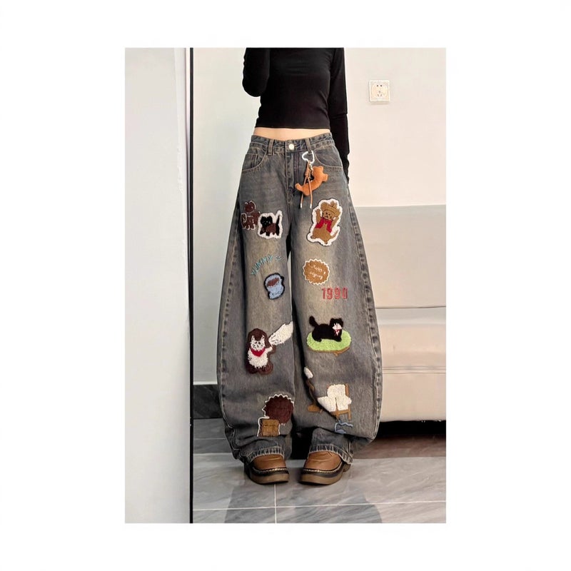Unisex Classic Denim Jeans Loose Fit Daily Outdoor Wear - Image 2