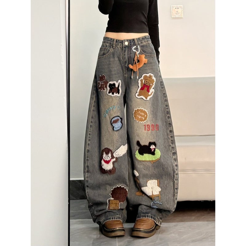 Unisex Classic Denim Jeans Loose Fit Daily Outdoor Wear - Image 1