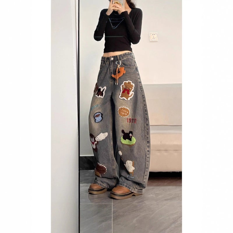 Unisex Classic Denim Jeans Loose Fit Daily Outdoor Wear - Image 3