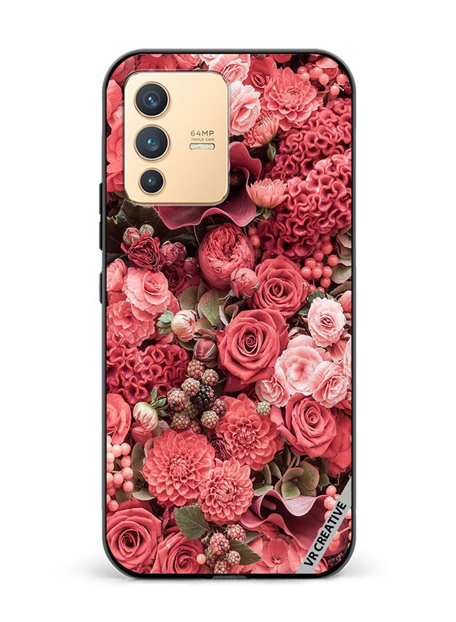 VR CREATIVE Protective Case Cover For Vivo V23 5G Rose Design Multicolour - Image 1