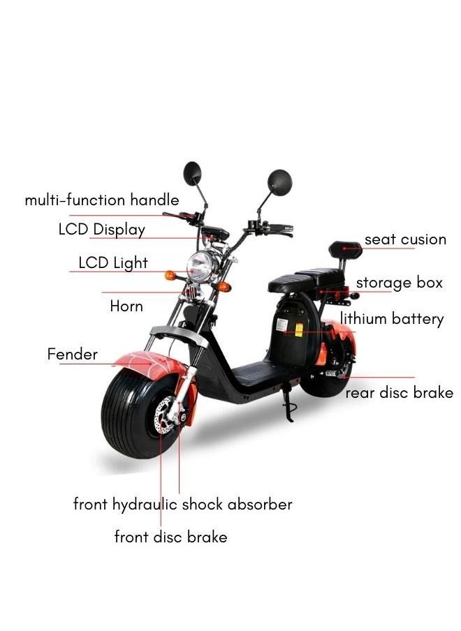 Crony G-029 Electric Motorcycle e Motorbike High Speed Harley tire Double Seat with Double Battery | Red Spider  - Image 2