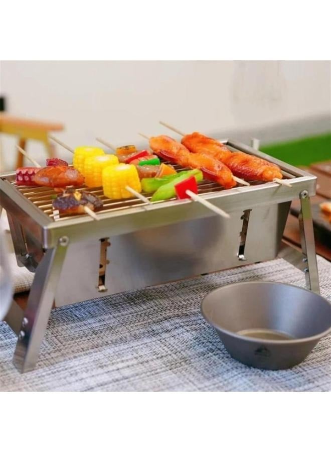 Outdoor Mini Folding Barbecue Grill Household Charcoal Skewers for Camping - Image 5