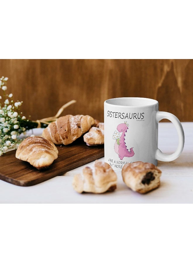 Spoil Your Wall Sistersaurus - Best Sister Mugs, Happy Birthday Sister Mug, Special Christmas Sister Gifts, Funny Tea Coffee Cup Cups, 11Oz By Spoil Your Wall - Image 2
