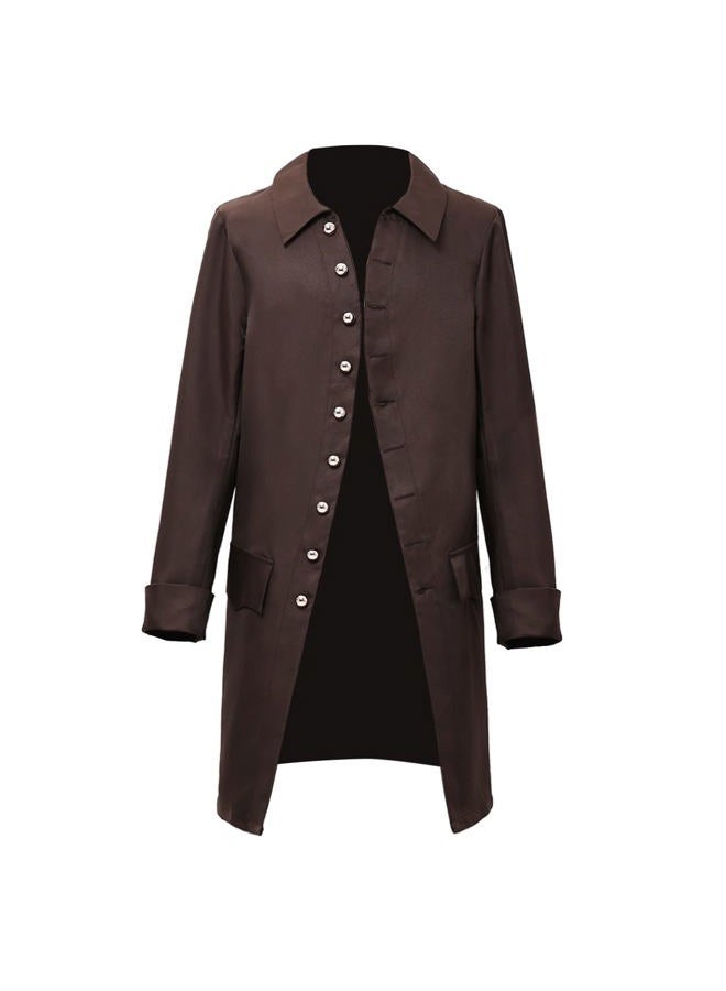 BLESSUME Steampunk Victorian Frock Coat Colonial Men Jacket (Brown, S) - Image 1