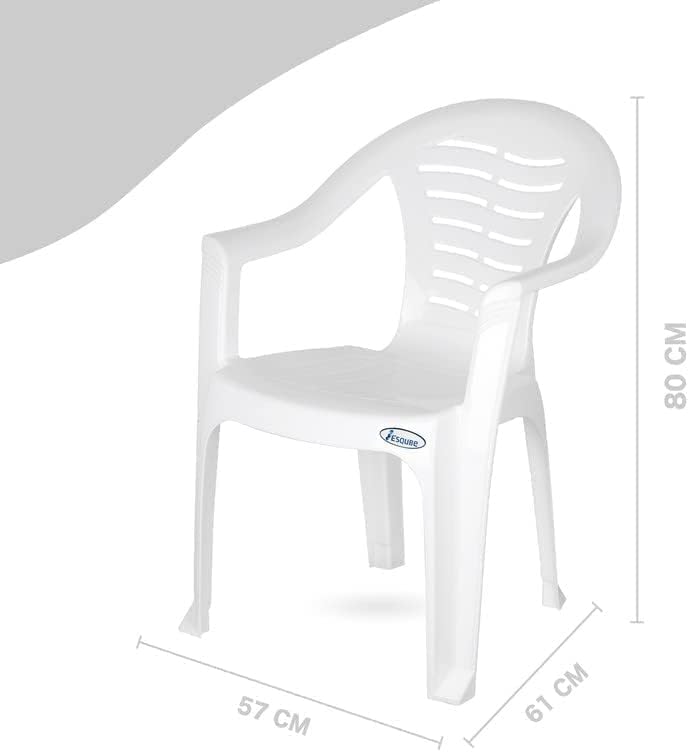 اسكيوب كرسي الدوقة البلاستيكي ® للاستخدام الداخلي والخارجي باللون الأبيض - Image 3