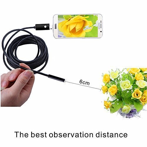 MatLogix 5 m Waterproof Endoscope Mini HD Camera Snake Tube 5.5 mm Lens USB Inspection LED Borescope for Android Phone PC (Wire Length- 5 Meters, Lens Size- 5.5mm) - Image 3
